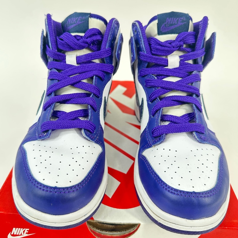 NIKE
DUNK HIGH PS
"ELECTRO PURPLE MIDNGHT NAVY" SZ 1y - Picture 4 of 5